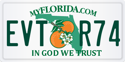 FL license plate EVTR74