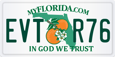 FL license plate EVTR76