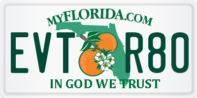 FL license plate EVTR80