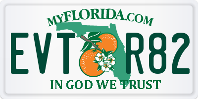 FL license plate EVTR82
