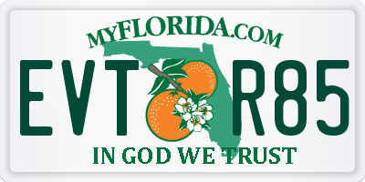 FL license plate EVTR85