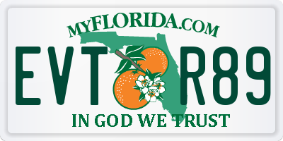 FL license plate EVTR89