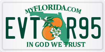 FL license plate EVTR95