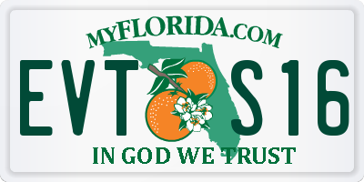 FL license plate EVTS16