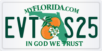 FL license plate EVTS25