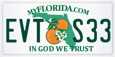 FL license plate EVTS33