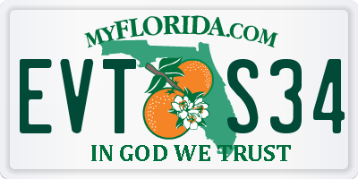 FL license plate EVTS34