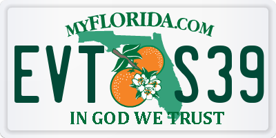 FL license plate EVTS39