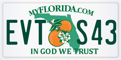 FL license plate EVTS43