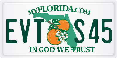 FL license plate EVTS45
