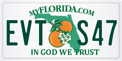 FL license plate EVTS47