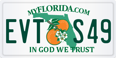 FL license plate EVTS49