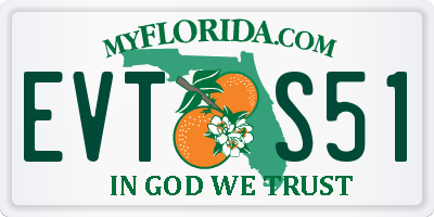 FL license plate EVTS51