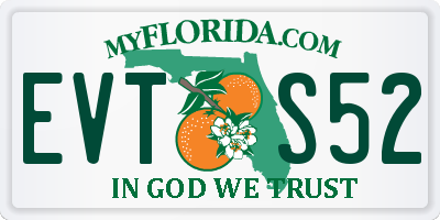 FL license plate EVTS52
