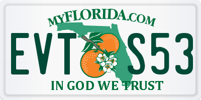 FL license plate EVTS53