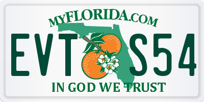 FL license plate EVTS54