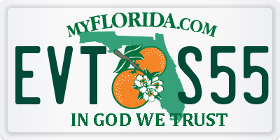 FL license plate EVTS55