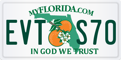 FL license plate EVTS70