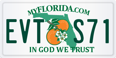 FL license plate EVTS71