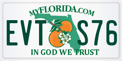FL license plate EVTS76