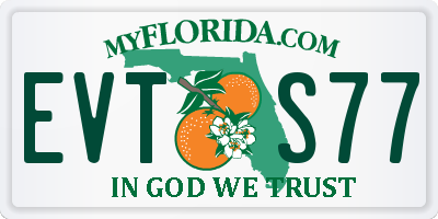 FL license plate EVTS77