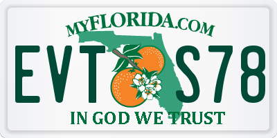 FL license plate EVTS78
