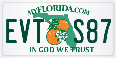 FL license plate EVTS87