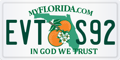 FL license plate EVTS92