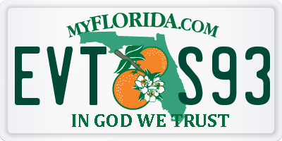 FL license plate EVTS93