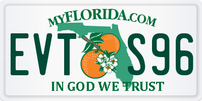 FL license plate EVTS96