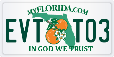FL license plate EVTT03