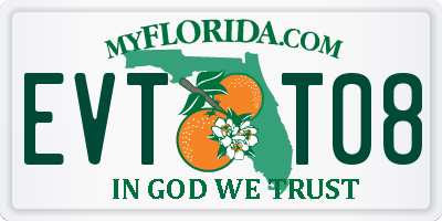FL license plate EVTT08