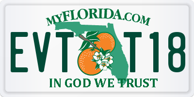 FL license plate EVTT18