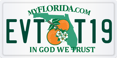FL license plate EVTT19