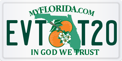 FL license plate EVTT20