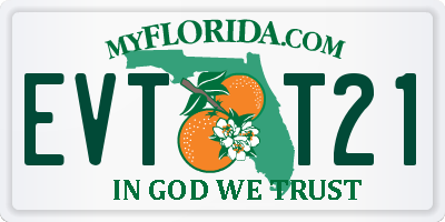 FL license plate EVTT21