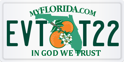 FL license plate EVTT22