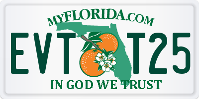 FL license plate EVTT25