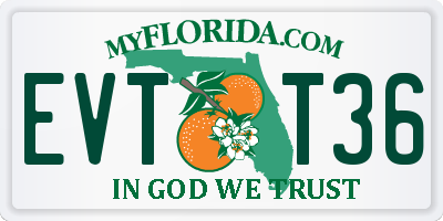 FL license plate EVTT36