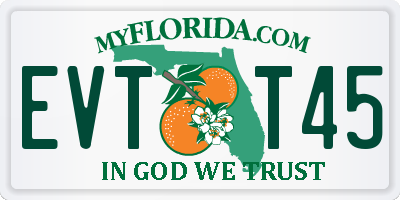 FL license plate EVTT45