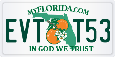 FL license plate EVTT53