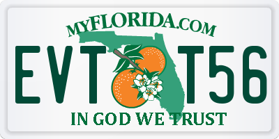 FL license plate EVTT56