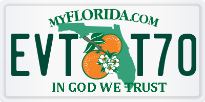 FL license plate EVTT70