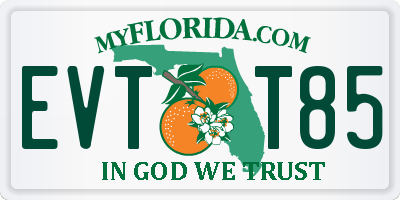 FL license plate EVTT85