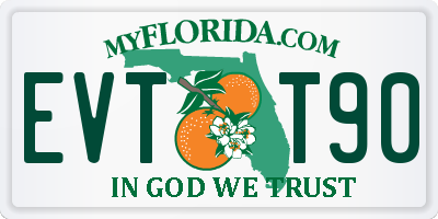 FL license plate EVTT90