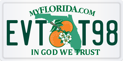 FL license plate EVTT98