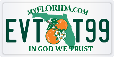 FL license plate EVTT99
