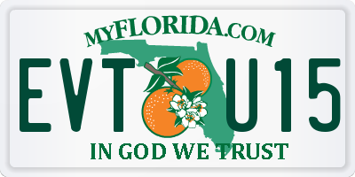 FL license plate EVTU15