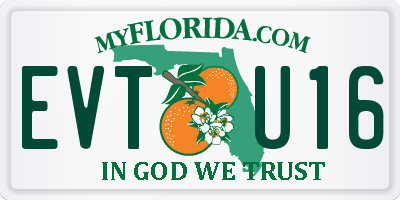 FL license plate EVTU16
