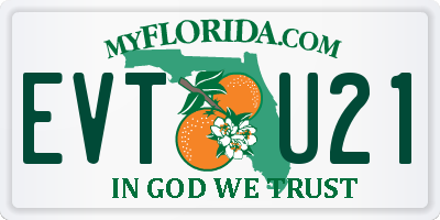 FL license plate EVTU21